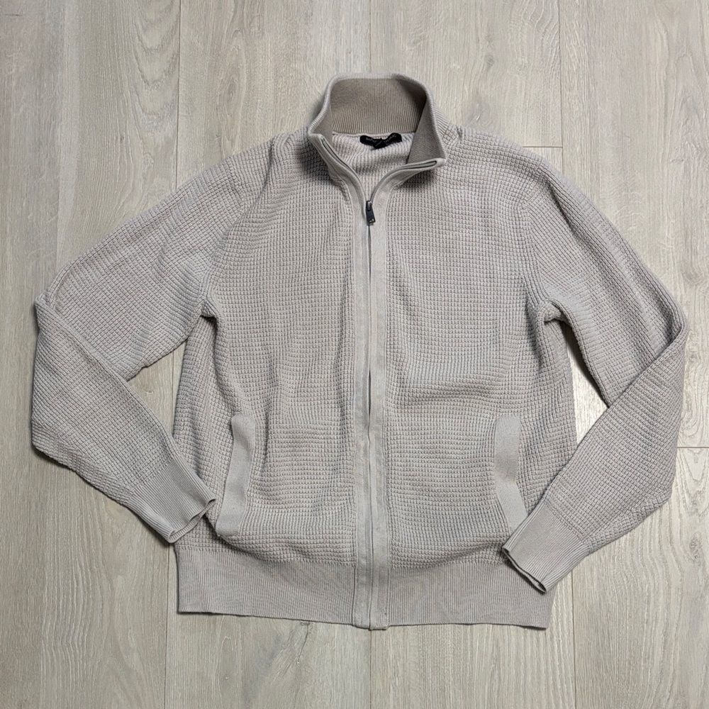 Banana Republic Men's Zip-Up Sweater - Light Gray